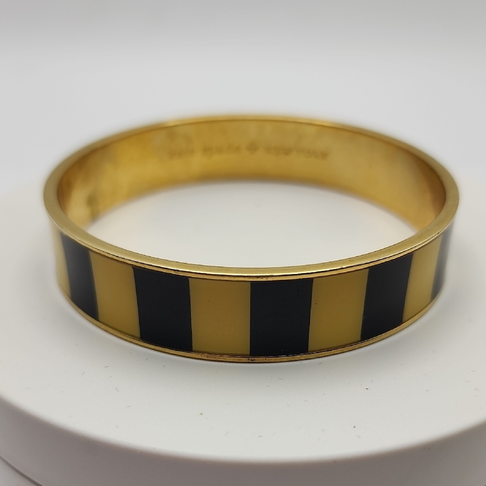 Kate Spade New York 9 Inch Gold Tone  Striped Bangle‎ Bracelet